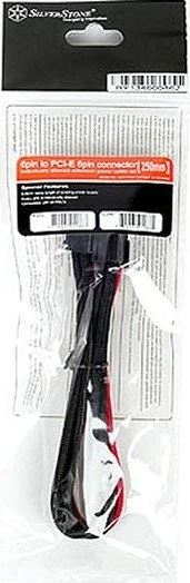 SilverStone PP07-IDE6BR, 6-Pin PCIe Verlängerung 250mm, sleeved schwarz/rot