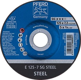 Pferd E 125-7 SG STEEL Schleifscheibe, 125x7.2x22.23mm, 10 Stück