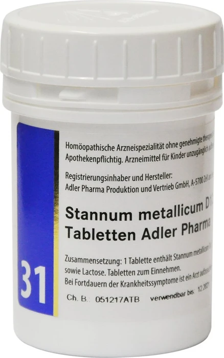 Adler Schüßler Salz Nr. 31 Stannum metallicum D12 Tabletten, 100g