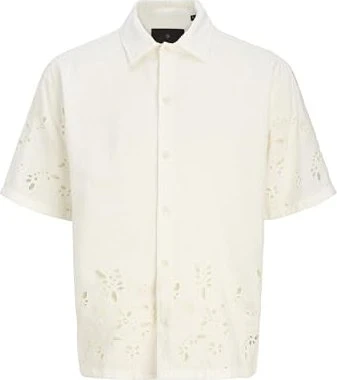 Jack & Jones Loose Fit Hemd kurzarm cloud dancer (Herren)