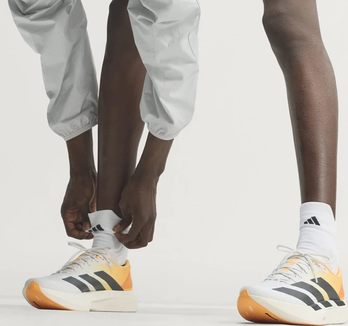 adidas Adizero Evo SL crystal white/lucid tangerine/iron metallic (Herren)