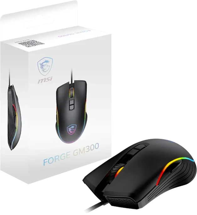 MSI Forge GM300 Gaming Mouse schwarz, USB