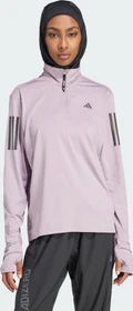 adidas Own The Run Half-Zip Laufshirt langarm preloved fig (Damen)