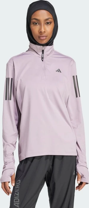 adidas Own The Run Half-Zip Laufshirt langarm preloved fig (Damen)