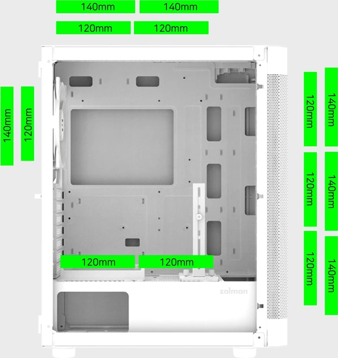Zalman i4 TG White, Glasfenster