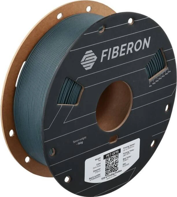 Polymaker Fiberon PET-GF15 PET, Dark Grey, Spule, 1.75mm, 1.00kg