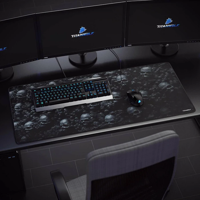 Titanwolf Skulls XXL Speed Gaming-Mauspad, schwarz