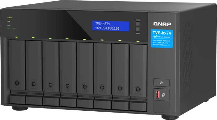 QNAP QuTS hero TVS-h874X-i9-64G 64TB, 64GB RAM, 2x RJ-45 10GBase-T, 2x RJ-45 2.5GBase-T