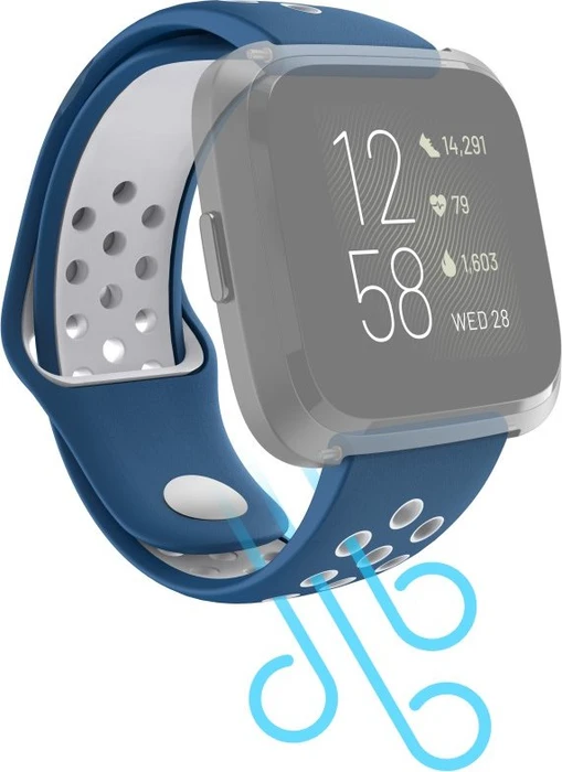 Hama Ersatzarmband Sport für Fitbit Versa 2 blau/grau