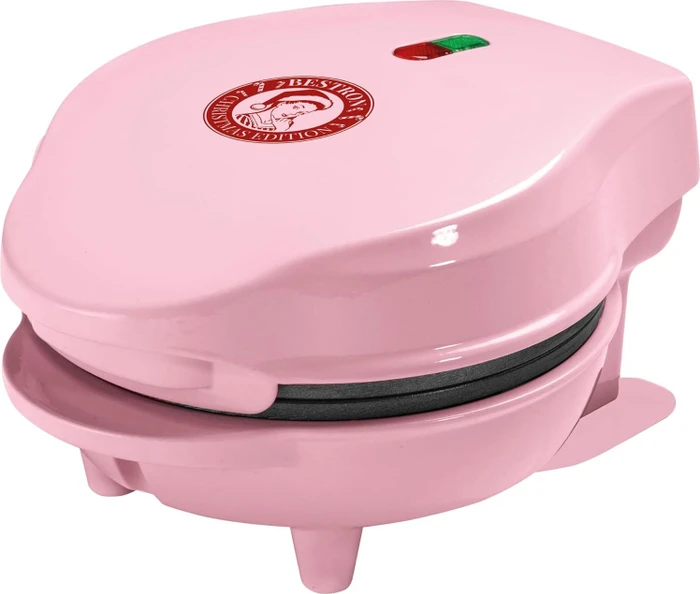 Bestron AMW500XMP Mini Waffeleisen Weihnachten rosa