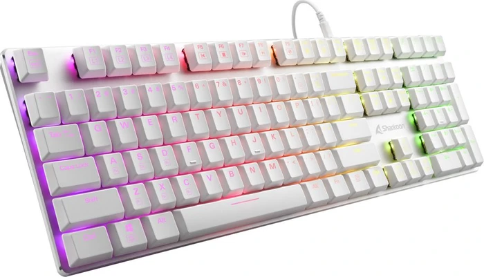 Sharkoon PureWriter RGB, weiß, Kailh Choc LOW PROFILE BLUE, USB, US