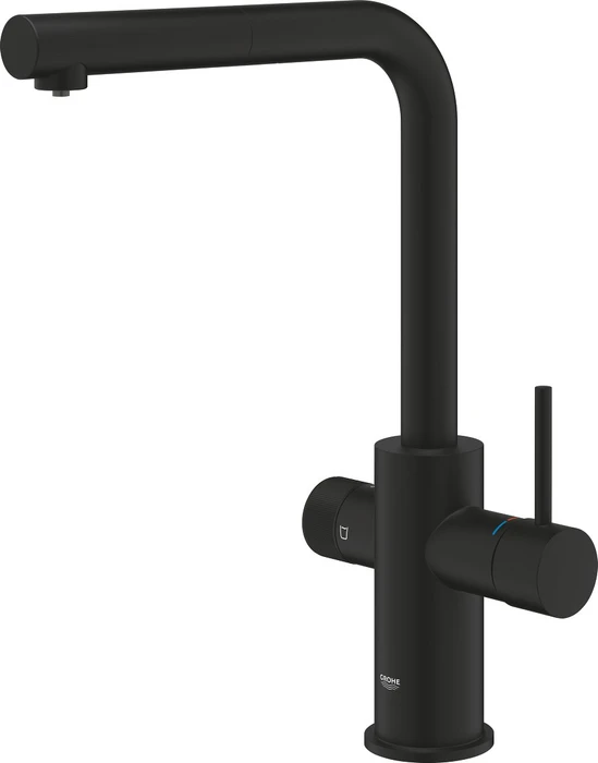 Grohe Blue Pure Minta Einzelarmatur mit herausziehbarem Mousseurauslauf phantom black