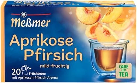 Meßmer Aprikose-Pfirsich Tee Beutel, 20 Stück