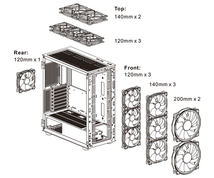 Thermaltake H570 TG ARGB, schwarz, Glasfenster