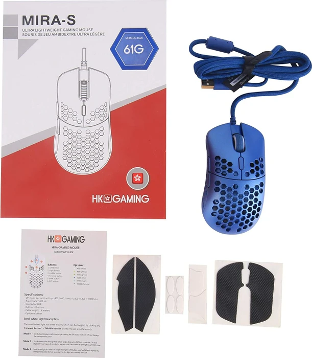 HK Gaming Mira-S Gaming Mouse Metallic blau, USB