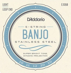 D'Addario 5-String Banjo Stainless Steel Light