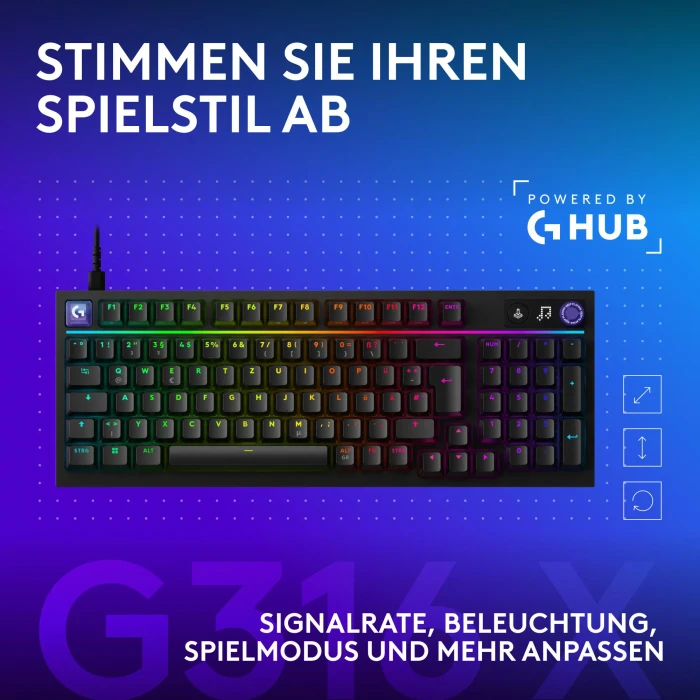 Logitech G316 X 98, schwarz, Tactile Switch, USB, DE