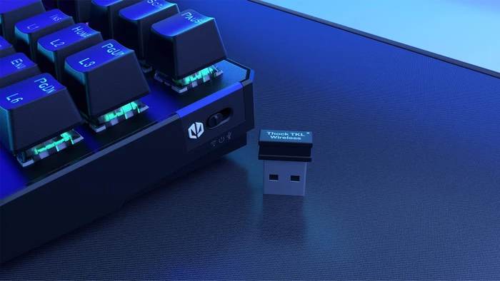 Endorfy Thock TKL Wireless, PBT, LEDs RGB, hot-swap, Black, Kailh Box BLACK, USB/Bluetooth, US