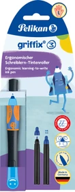 Pelikan griffix 3 Tintenroller (Patrone) neon black, Linkshänder, Blister