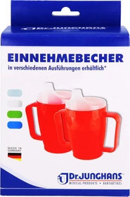 Dr. Junghans Medical Einnehmebecher ohne Griff mit 2x Deckel 4+12mm milchig, 250ml