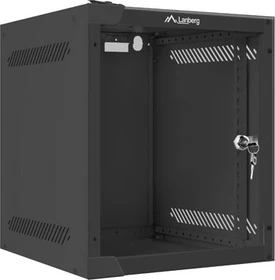 Lanberg WF10 Series 10" Rack Wandschrank 6HE, hängend, Flatpack, Glastür, IP20, RAL 9004, 310mm tief