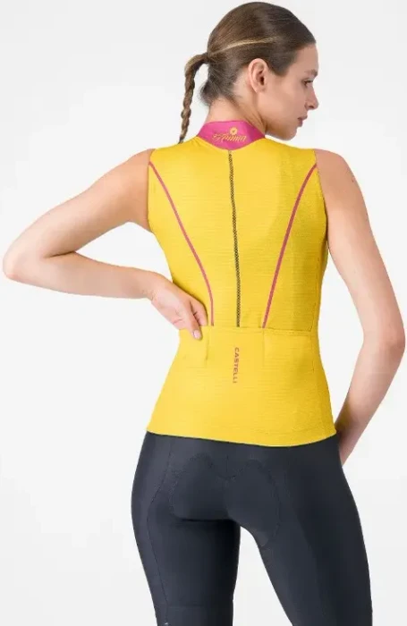 Castelli Anima Flow Trikot ärmellos mango mojito/violet pink (Damen)