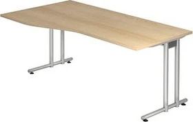 Hammerbacher Ergonomic N-Serie NS18/E Schreibtisch 180x100cm Eiche/silber