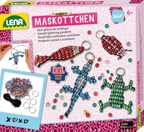 LENA Perlentiere Bastelset für 4 Maskottchen