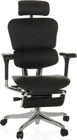 HJH Office Ergohuman Plus Leder LegPro Bürostuhl, schwarz