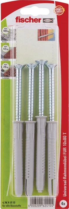 fischer SXRL 10x80 T K (4) Schrauben/Dübel-Sortiment, 4 Stück