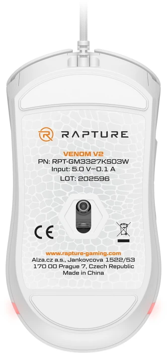 Rapture Venom V2 Gaming Maus weiß, USB
