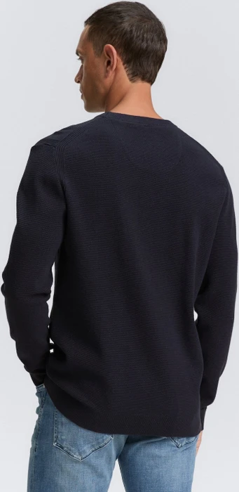 Tom Tailor Bio-Baumwolle Strickpullover knitted navy melange (Herren)