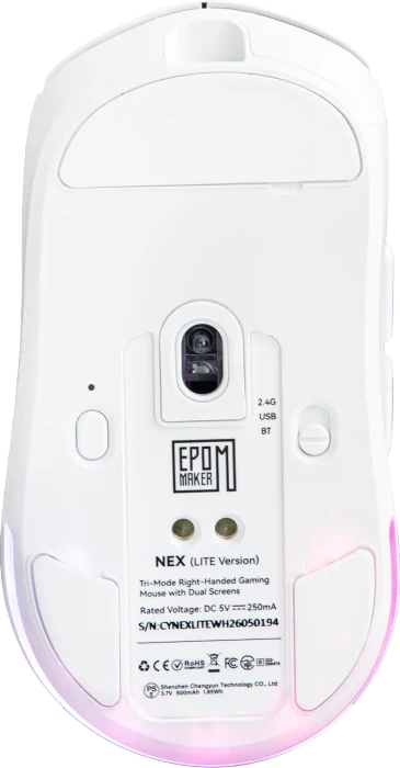 Epomaker Nex Lite Wireless Gaming Mouse mit Ladestation, weiß, USB/Bluetooth