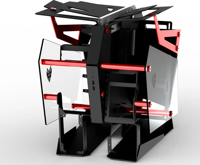 FSP T-WINGS CMT710, rot, Glasfenster