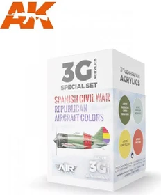 AK-Interactive 3rd Gen Acrylic Colors Spanish Civil War Republican Aircraft Colors Farbset, 4-tlg.