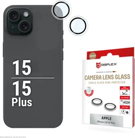 Displex Camera Lens Glass Single Ring für Apple iPhone 15/15 Plus