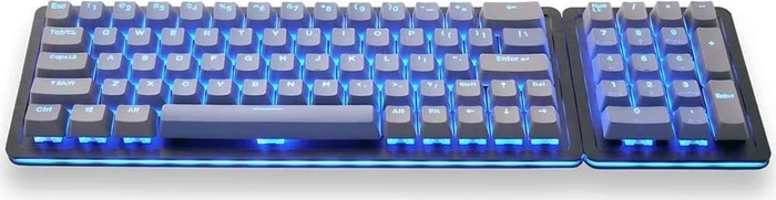 Mountain Mineral Keycap Set, Kunststoff (PBT) Double-Shot, grau/blau, 113 Tasten (104+9), ANSI-US