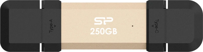 Silicon Power DS72 250GB gold, USB-A + USB-C, USB 3.2 Gen 2×1