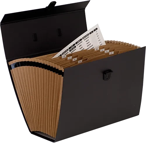 Fellowes Bankers Box System Dokumentenmappe 362x250x124mm, 19 Fächer, schwarz/braun