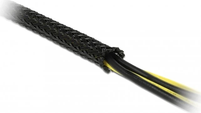 DeLOCK Geflechtschlauch dehnbar, 3mm, 10m, schwarz