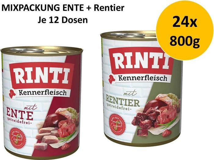 Finnern Rinti Kennerfleisch Ente, 19.20kg (24x 800g)