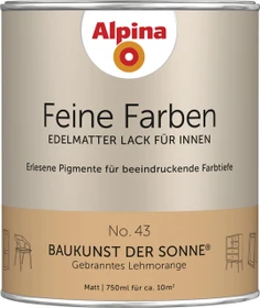 Alpina Farben Feine Farben Lack No. 43 Baukunst der innen Sonnelehmorange edelmatt, 750ml