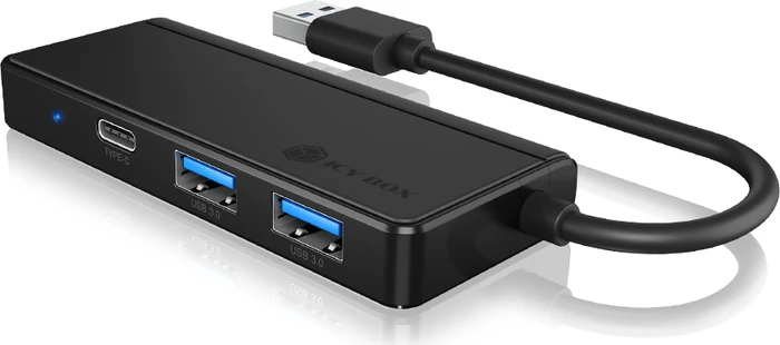 RaidSonic Icy Box IB-HUB1423CR-U3, USB-Hub, Dual-Slot-Cardreader, USB-A 3.0 [Stecker]