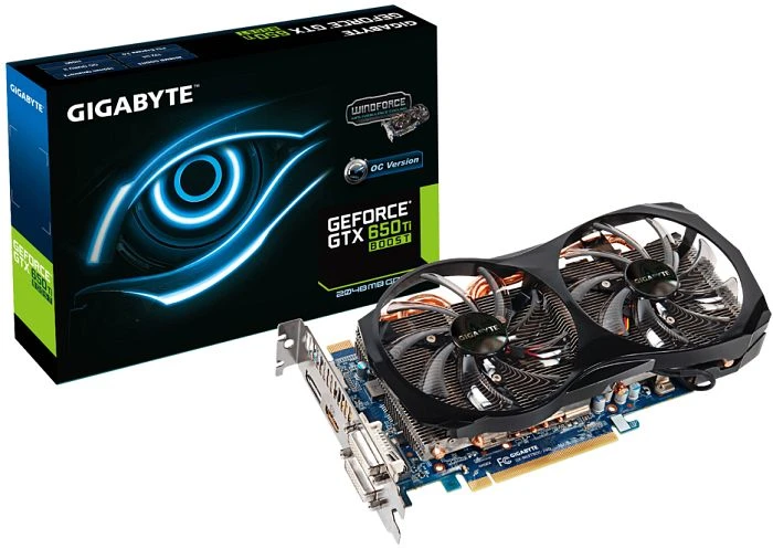 GIGABYTE GeForce GTX 650 Ti Boost Windforce 2X OC, 2GB GDDR5, 2x DVI, HDMI, DP