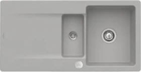 Villeroy & Boch Siluet Flat 980x490mm Einbau Becken reversibel mit Ablauffernbedienung fossil