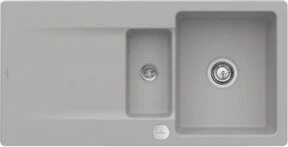 Villeroy & Boch Siluet Flat 980x490mm Einbau Becken reversibel mit Ablauffernbedienung fossil