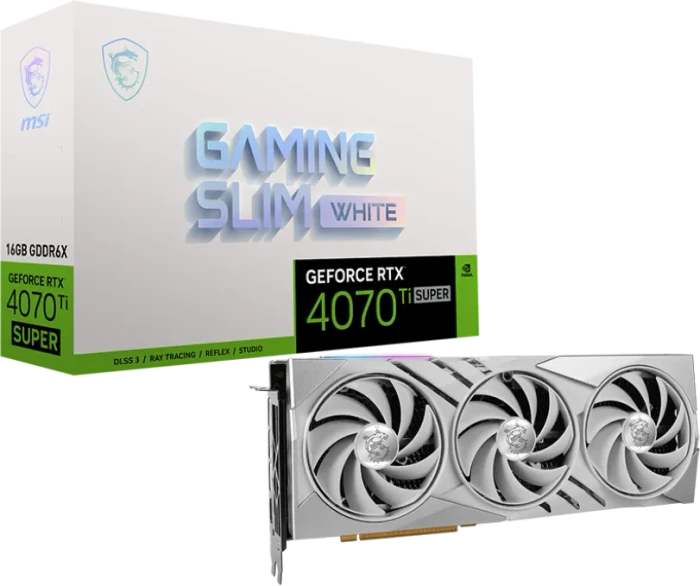 MSI GeForce RTX 4070 Ti SUPER 16G GAMING SLIM White, 16GB GDDR6X, HDMI, 3x DP