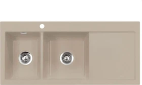 systemceram Mera Double Einbau Becken links fango