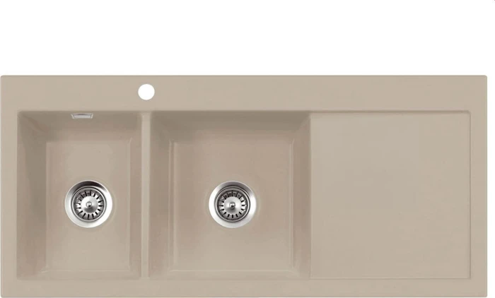 systemceram Mera Double Einbau Becken links fango