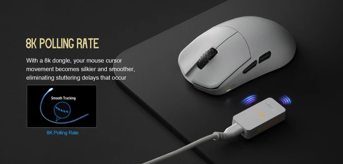 Lamzu MAYA X 8K Wireless Gaming Mouse Cloud Grey, USB